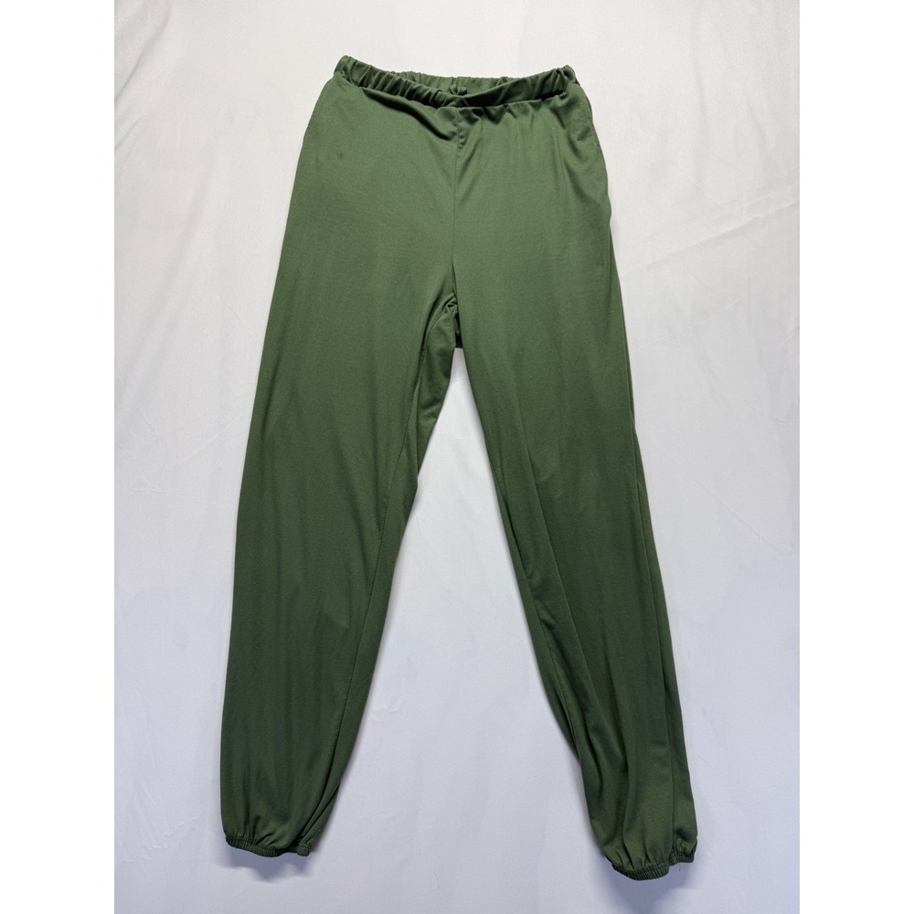 Coco and Shay‎ Jogger Pants Womens Small Green Stretch Tapered Leg Drawstring